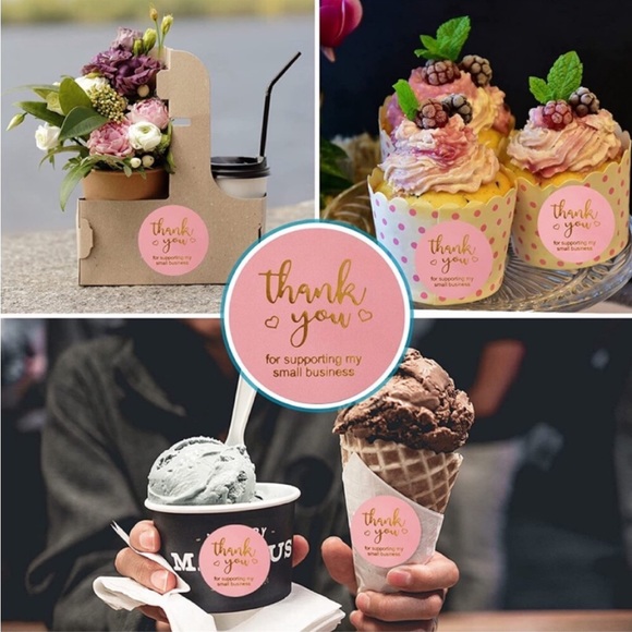 NEW Poshmark Packages "Thank You" Gift Wrap Shipping Supplies Set ~ 100 Stickers - Picture 6 of 7